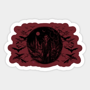 Dracula and his castle Sticker